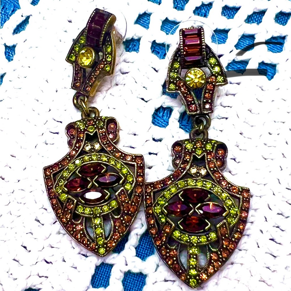 Heidi Daus PIERCED Vintage drop dangle earrings